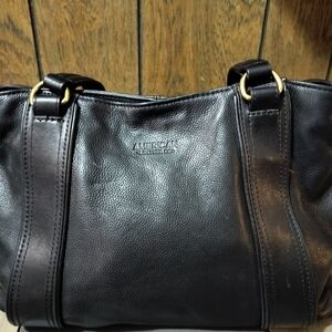 American Leather Black Hobo Shoulder Bag